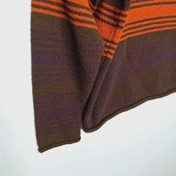 Vintage 90s Express Tricot Collared Sweater 1/4 Zip Small Pullover Stripe Grunge