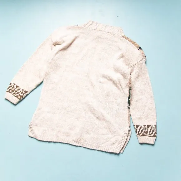 VINTAGE 90's Heirloom Collectibles Textured Abstract Knit Tunic Sweater Size M