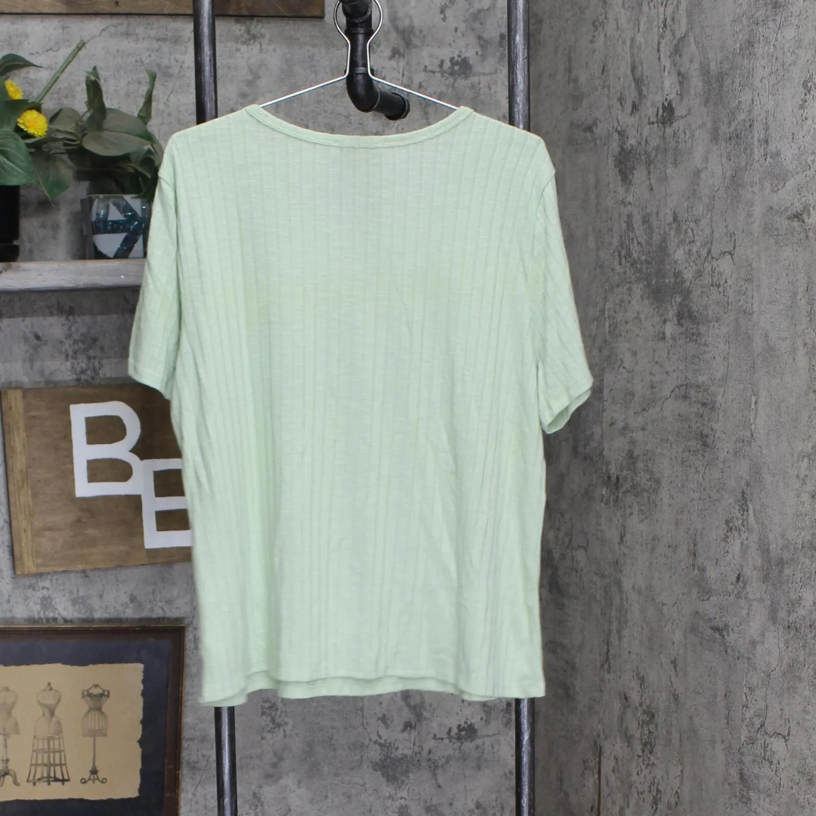 Vintage America Womens Ribbed Short Sleeve T-Shirt Tee 1758411