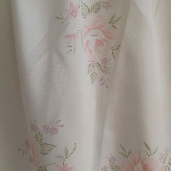 Vintage Barbizon Satin Lace Gown &amp; Robe Floral Peach White Maxi Long MEDIUM 8/10