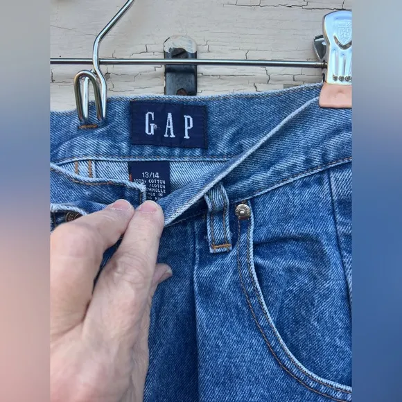 Vintage Gap RARE 90s 1990s 100% Cotton High Waisted Barrel Mom Jeans 13/14