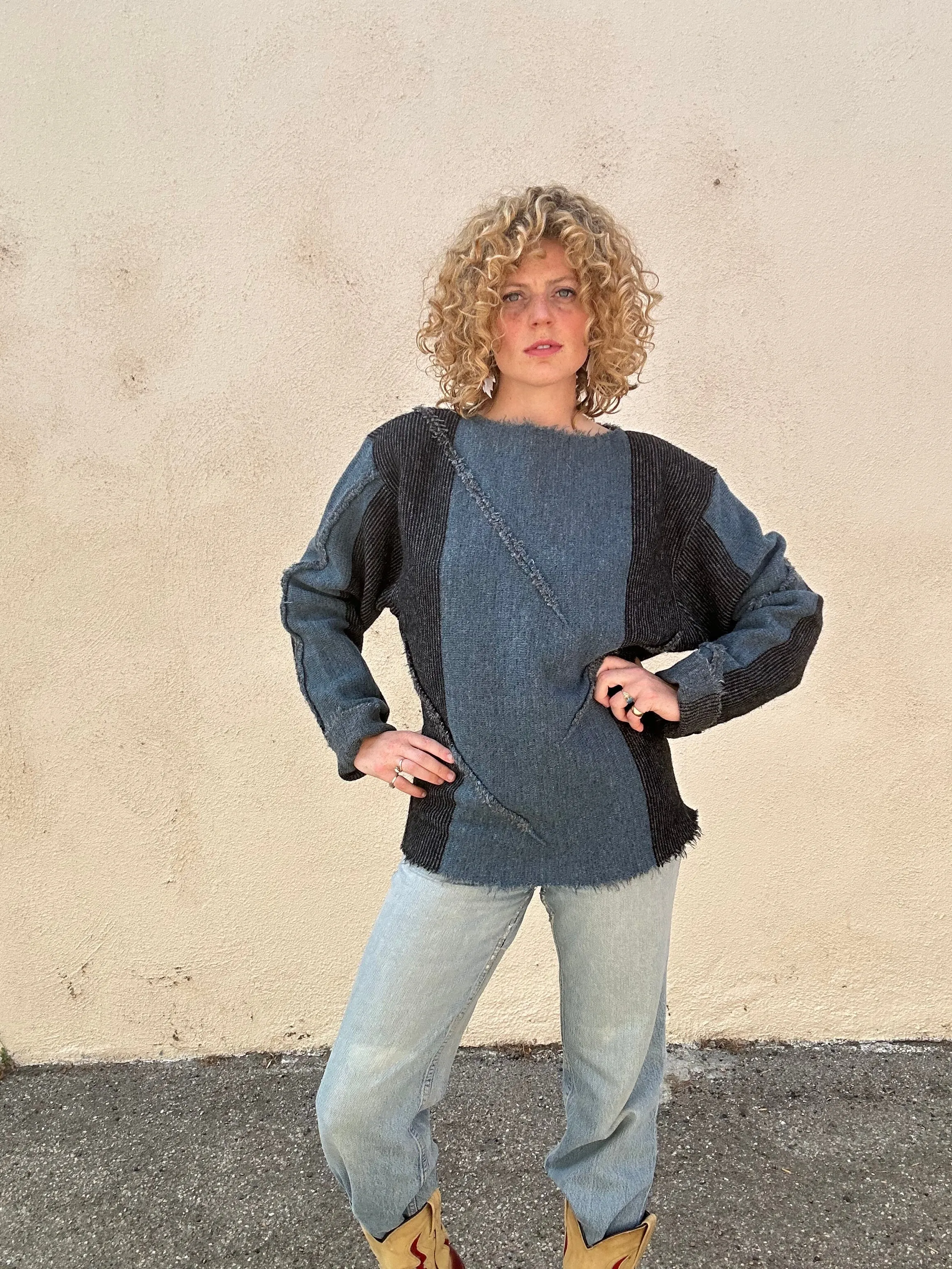 Vintage Issey Miyake Blue Batwing Sweater