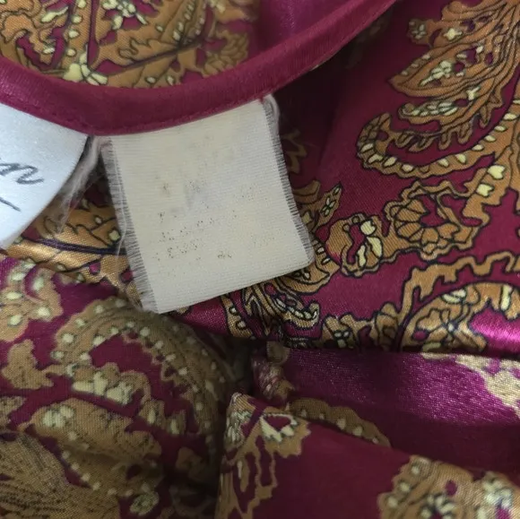 VINTAGE KATHRYN Robe Belted Pockets Floral Satin