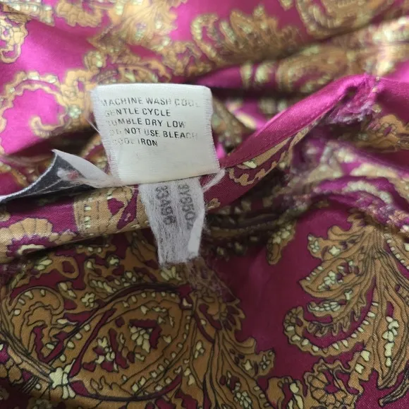 VINTAGE KATHRYN Robe Belted Pockets Floral Satin