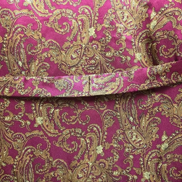 VINTAGE KATHRYN Robe Belted Pockets Floral Satin