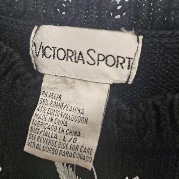 Vintage, knit, black, Victoria, embroidered, casual, sweater, 90s, 2000s, barbie