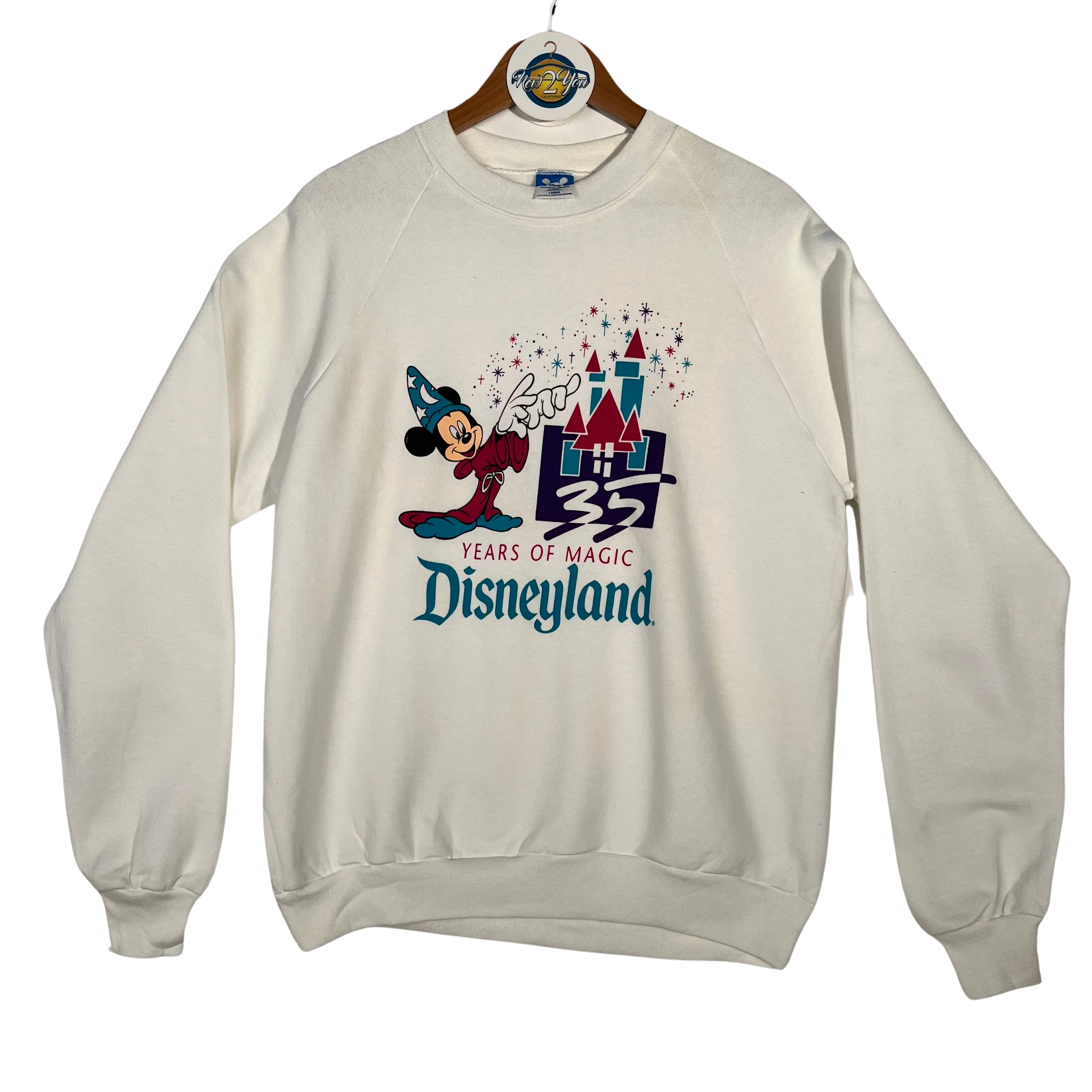VTG '35 Years Of Disneyland' Crewneck Sweater - White