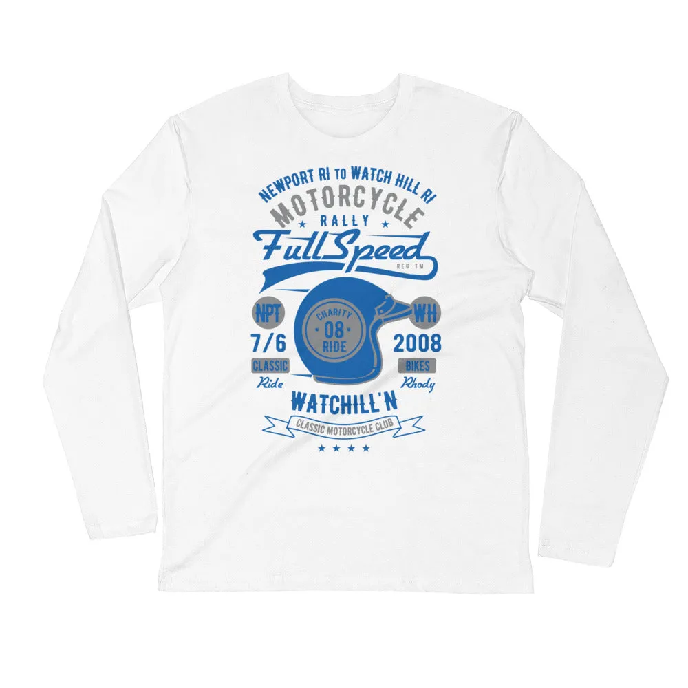 Watchill’n ‘Full Speed’ Premium Long Sleeve Fitted Crew (Grey/Blue)
