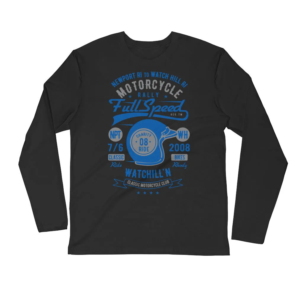 Watchill’n ‘Full Speed’ Premium Long Sleeve Fitted Crew (Grey/Blue)