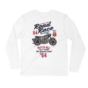 Watchill’n ‘Road Race’ Premium Long Sleeve Fitted Crew (Maroon/Black)