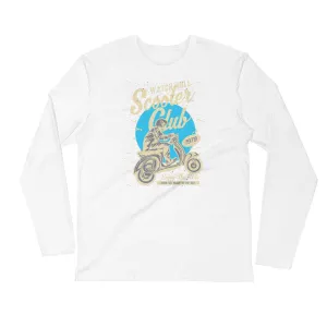 Watchill’n ‘Scooter Rider’ Premium Long Sleeve Fitted Crew (Tan/Cyan)