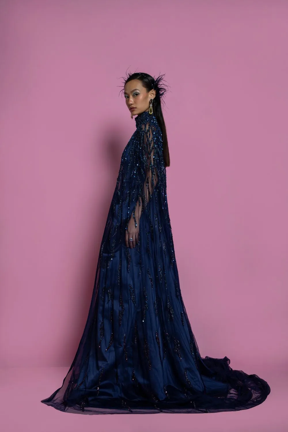 Wave Cape Gown