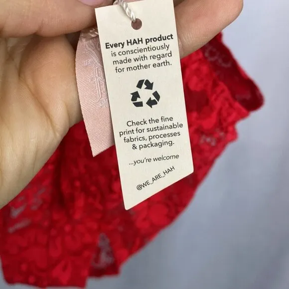 We are HAH Free People NWT Comin' In HAHT Lace Bodysuit - Siren Red - Size Small