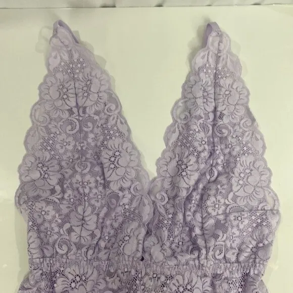 We are HAH NWT Comin' In HAHT Lace Bodysuit Lavender - Size S