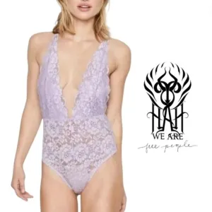 We are HAH NWT Comin' In HAHT Lace Bodysuit Lavender - Size S