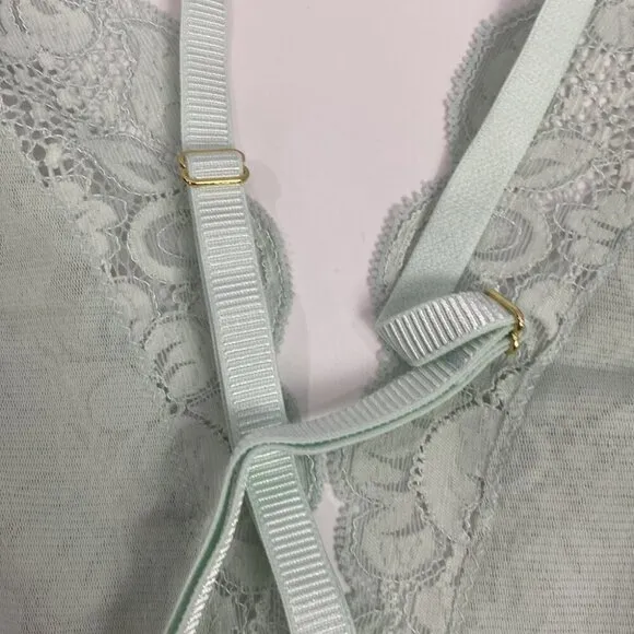 We are HAH NWT Comin' In HAHT Lace Bodysuit Something Blue - Size XS