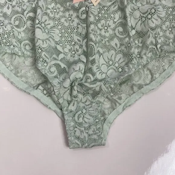 We are HAH NWT Comin' In HAHT Lace Bodysuit Something Blue - Size XS