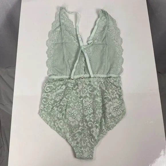 We are HAH NWT Comin' In HAHT Lace Bodysuit Something Blue - Size XS