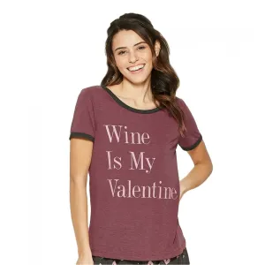 Weekend Soul Women's Wine Is My Valentine Pajama Top