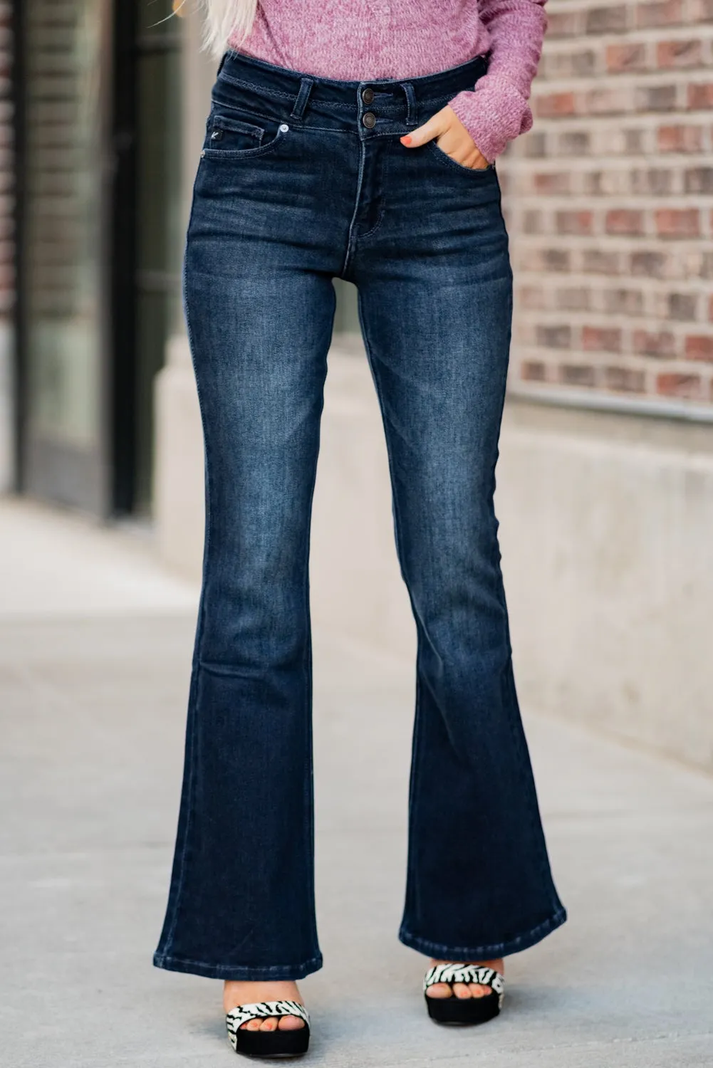 Westerly High Rise Double Button Flare