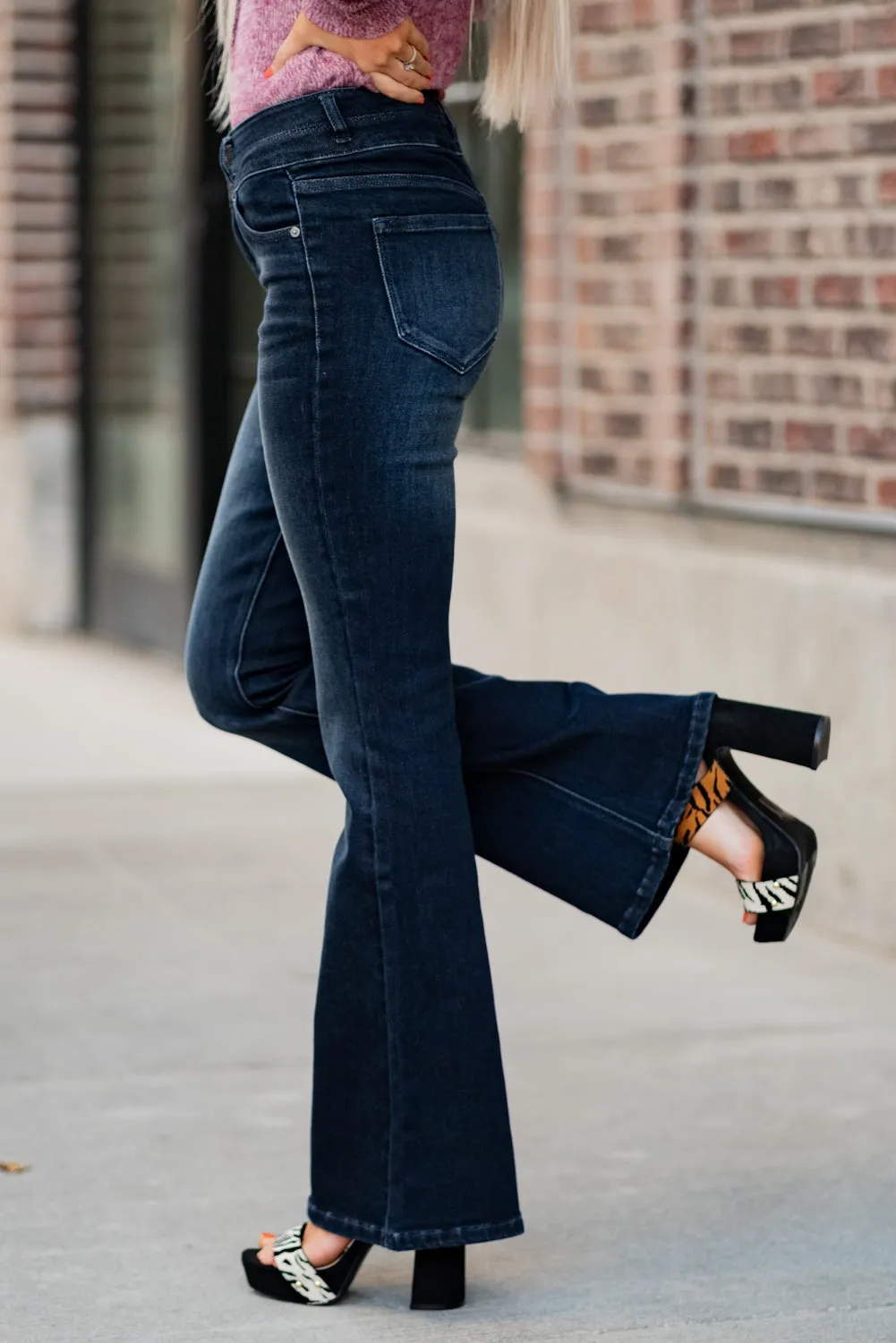 Westerly High Rise Double Button Flare