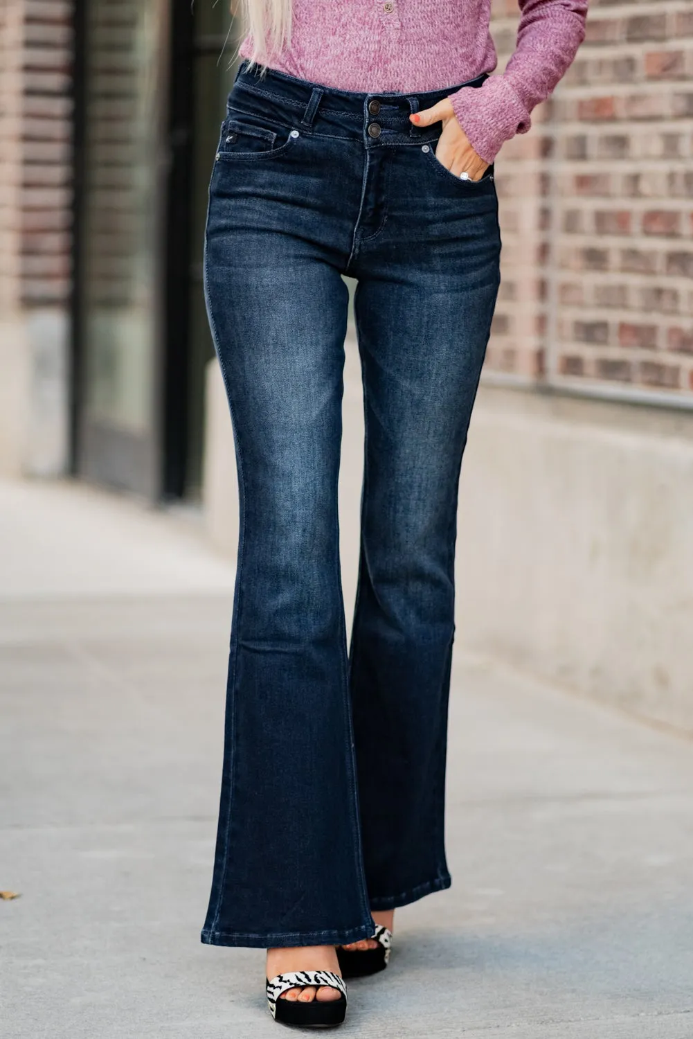 Westerly High Rise Double Button Flare