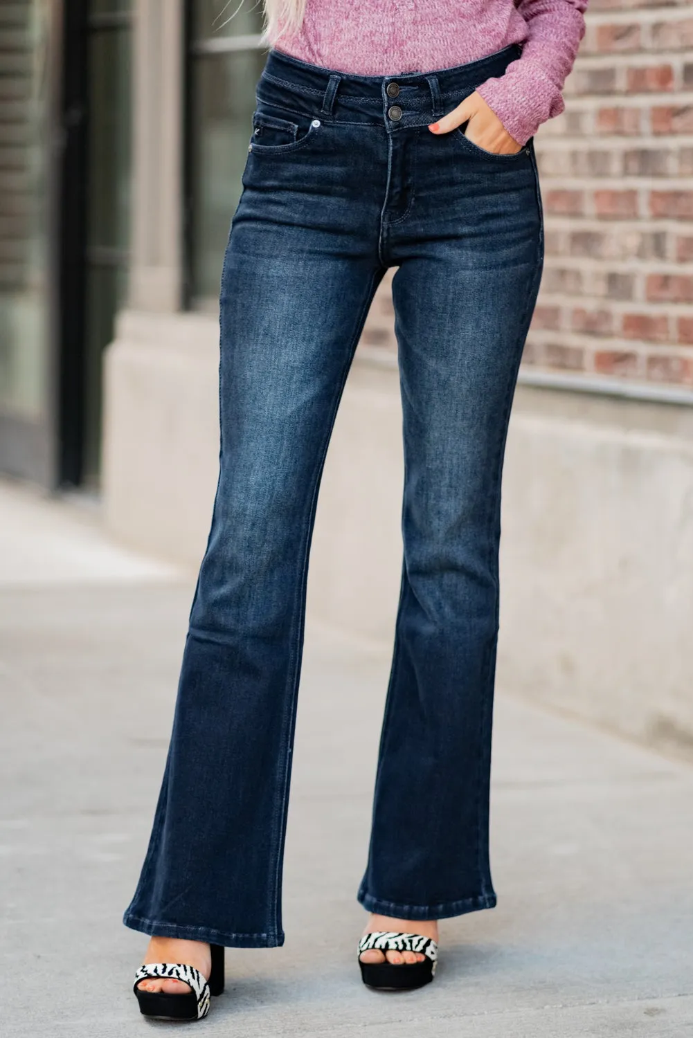Westerly High Rise Double Button Flare