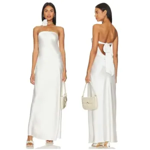 WeWoreWhat Strapless Silky Maxi Dress in White | REVOLVE