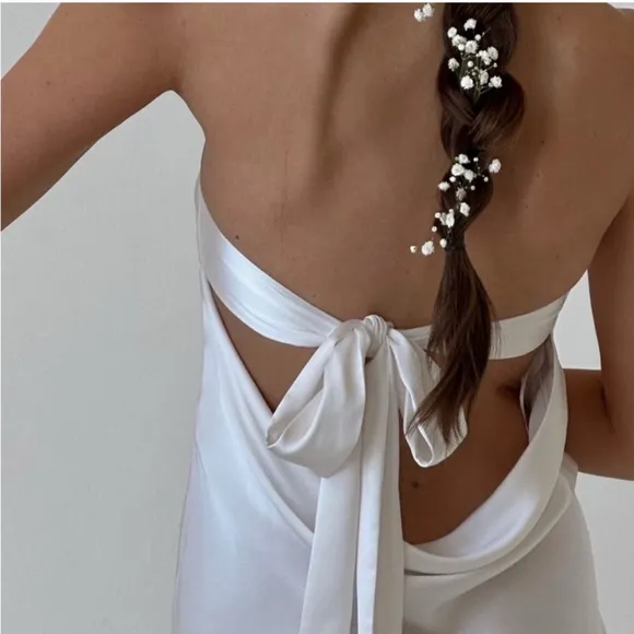 WeWoreWhat Strapless Silky Maxi Dress in White | REVOLVE