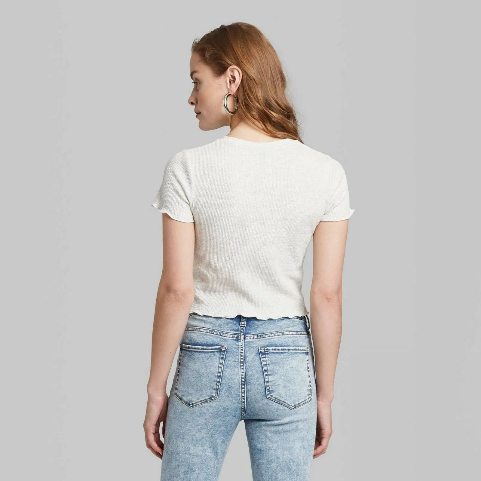 Wild Fable Women's Short Sleeve Crewneck Thermal T-Shirt