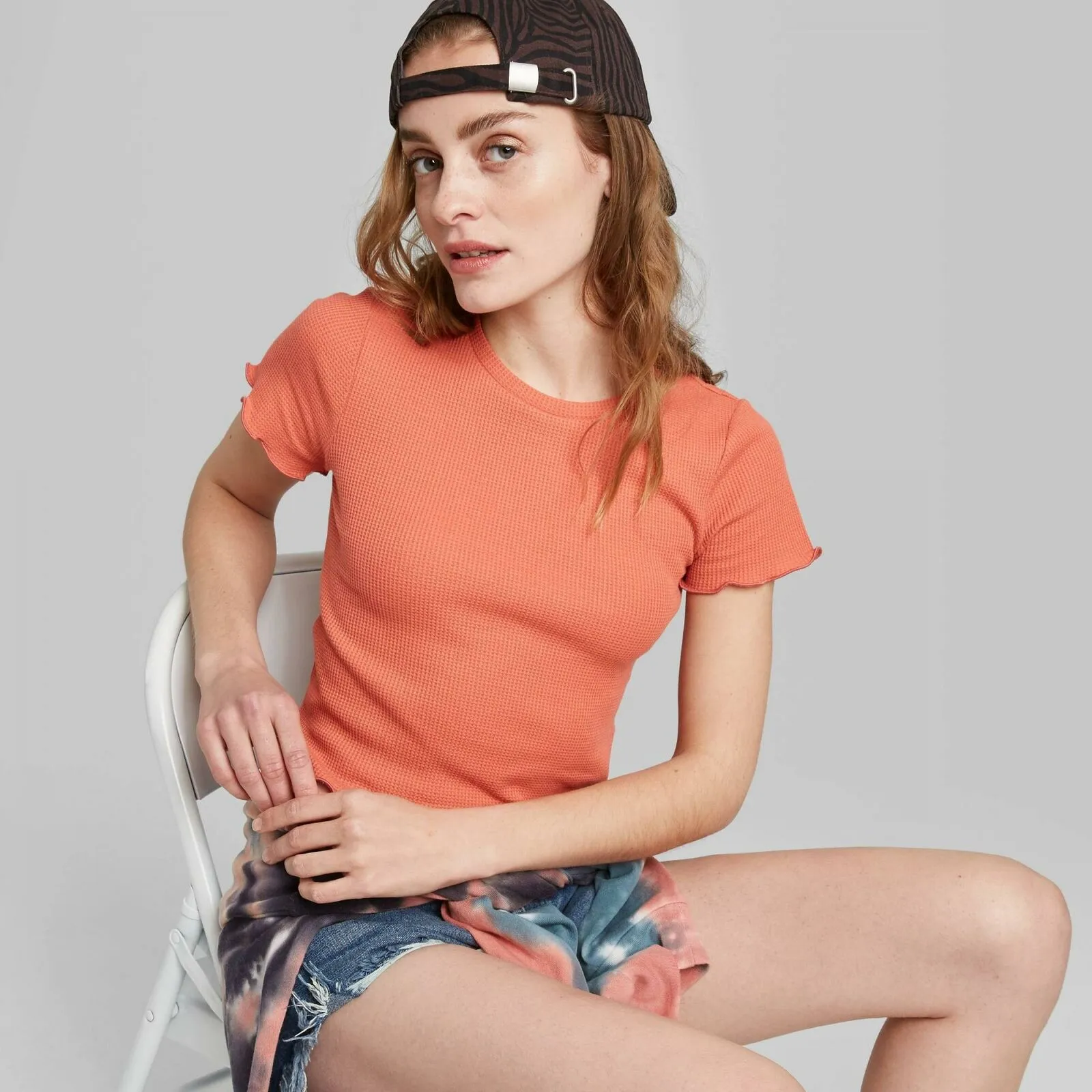 Wild Fable Women's Short Sleeve Crewneck Thermal T-Shirt