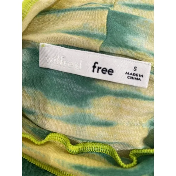 wilfred free Top Long Sleeve Body green /yellow tie dye print size small