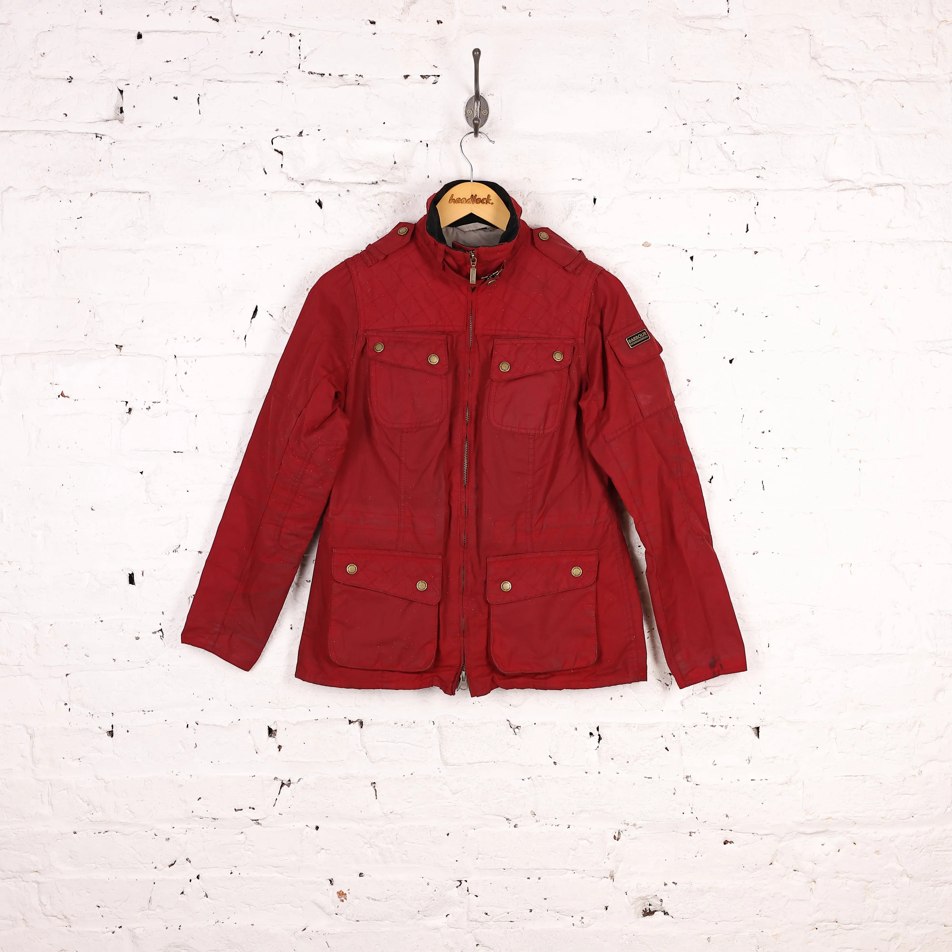 Women's Barbour International Fandor Wax Jacket - Red - Women's M