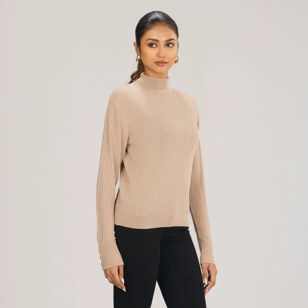 Womens Beige Sweater Pullover