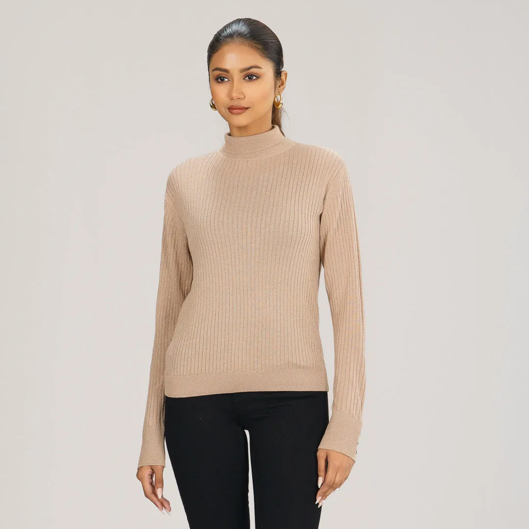 Womens Beige Sweater Pullover