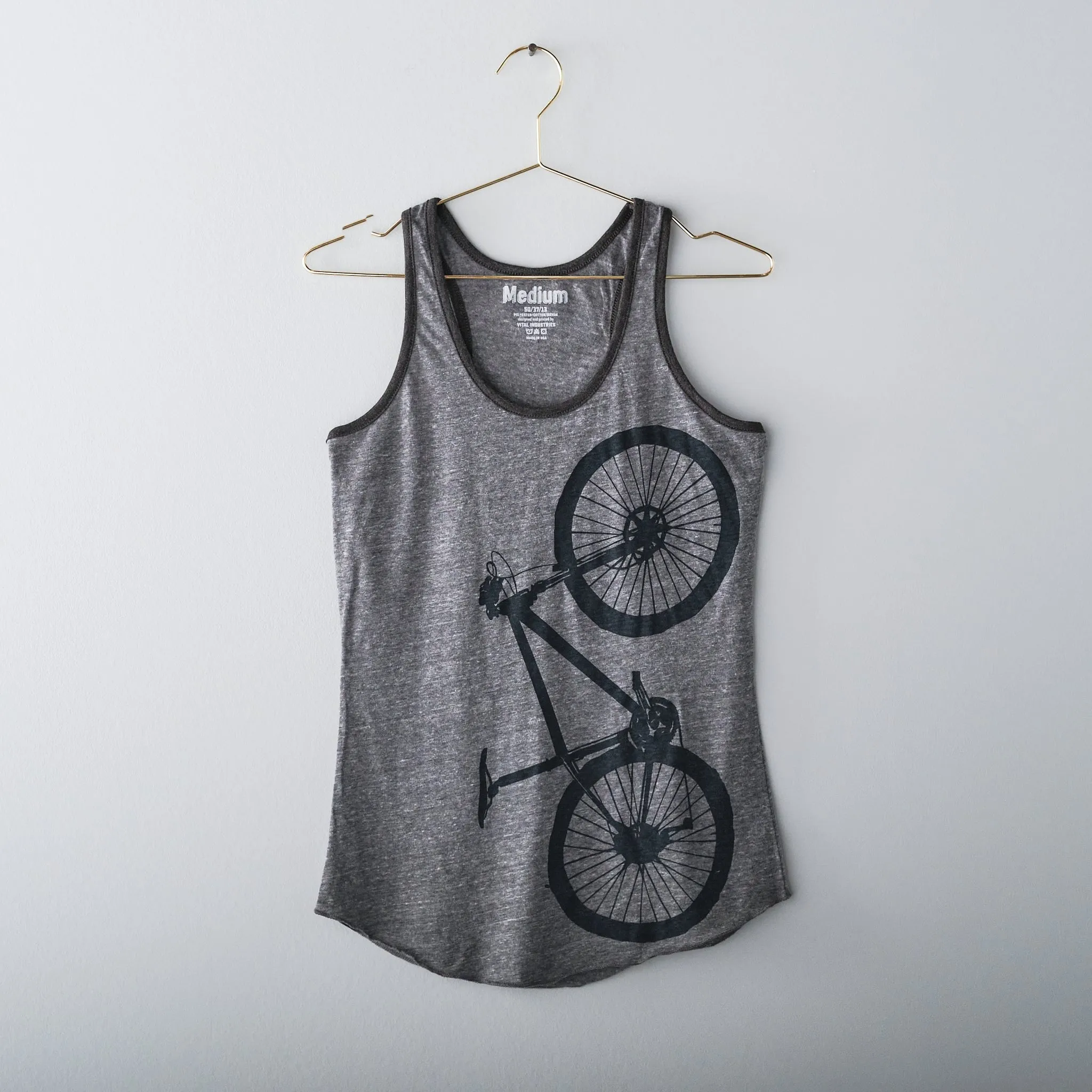 Women's Mountain Bike Tri Blend Ringer Tank - Final Sale