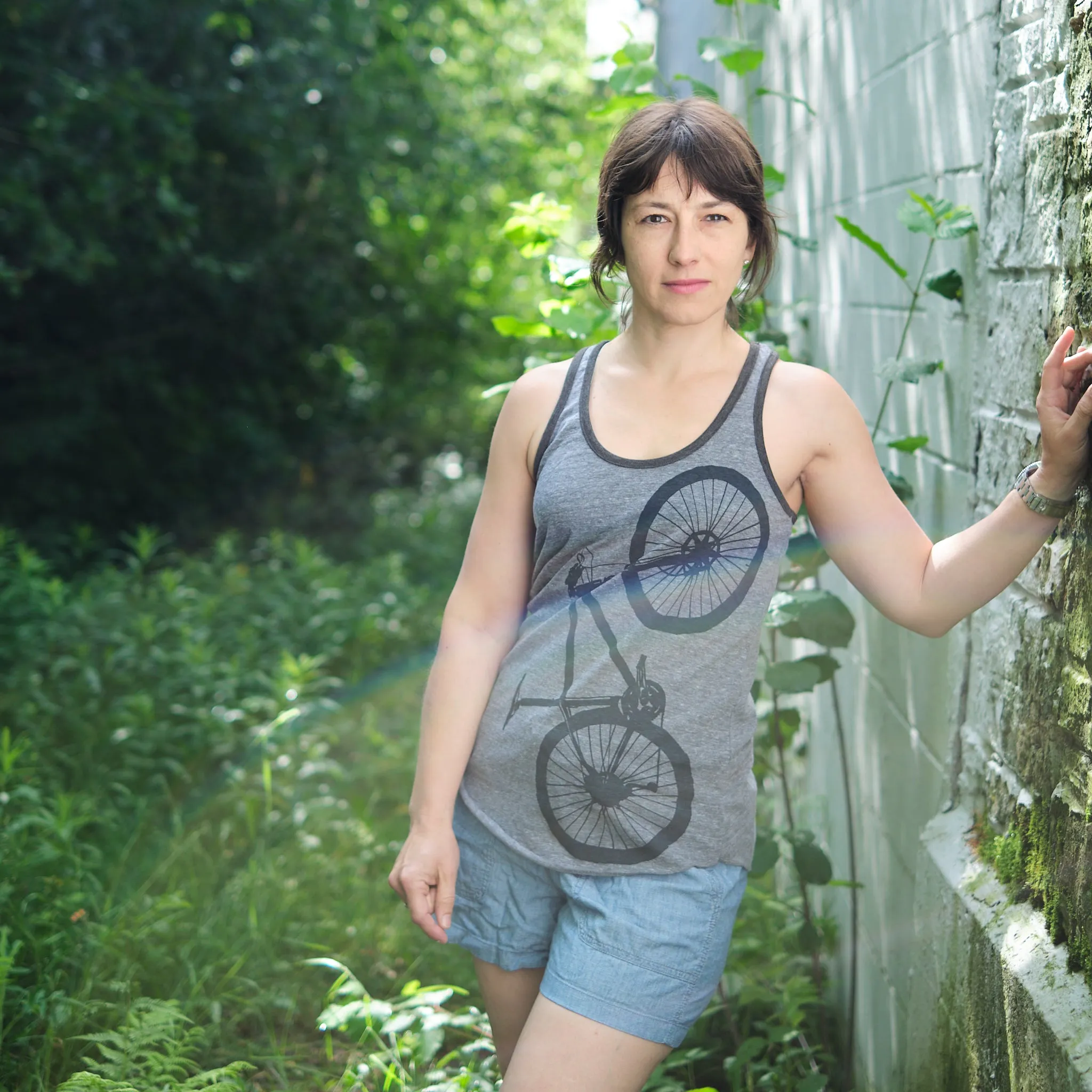 Women's Mountain Bike Tri Blend Ringer Tank - Final Sale