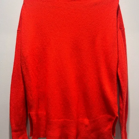 Women's Theory Orange-Red,Medium Pullover Sweater,100% Cashmere