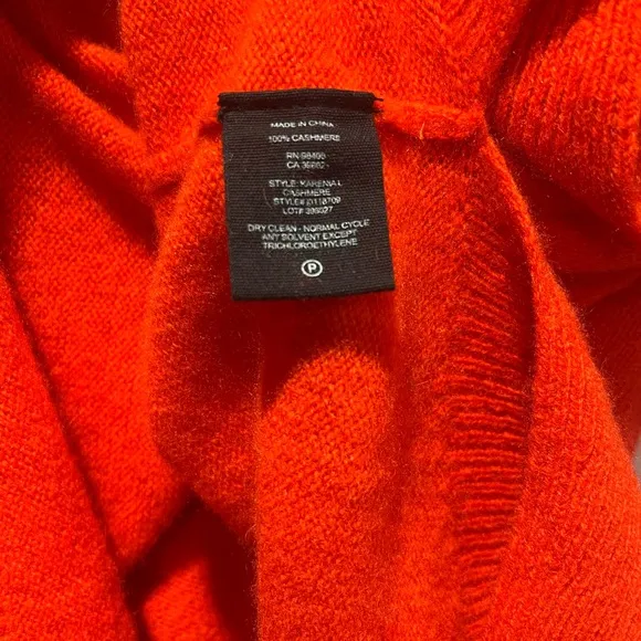 Women's Theory Orange-Red,Medium Pullover Sweater,100% Cashmere