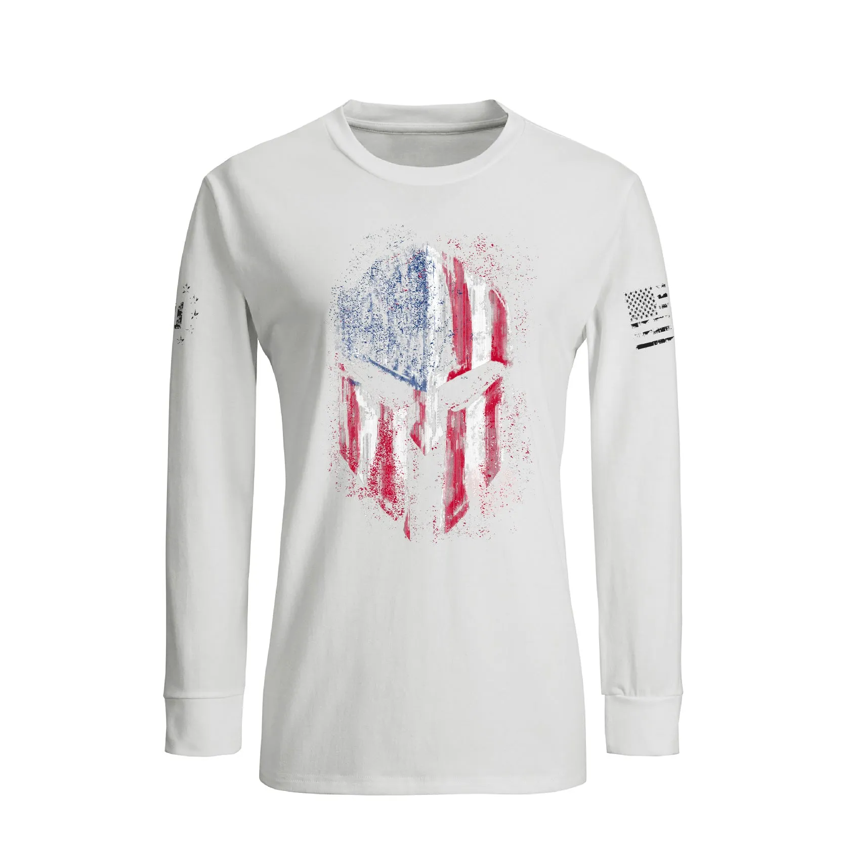WOMEN'S USA FLAG SPARTAN GRAPHIC LONG SLEEVE T-SHIRT