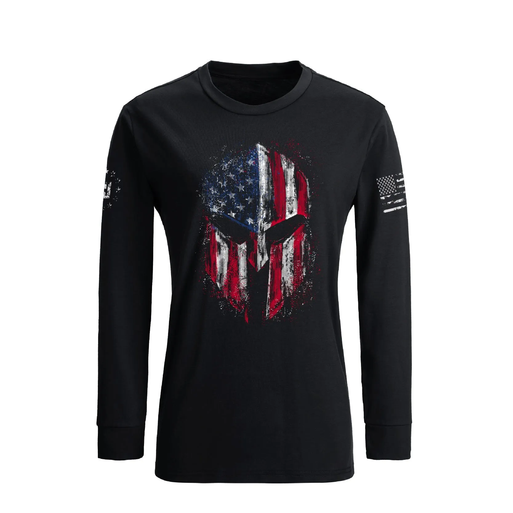 WOMEN'S USA FLAG SPARTAN GRAPHIC LONG SLEEVE T-SHIRT