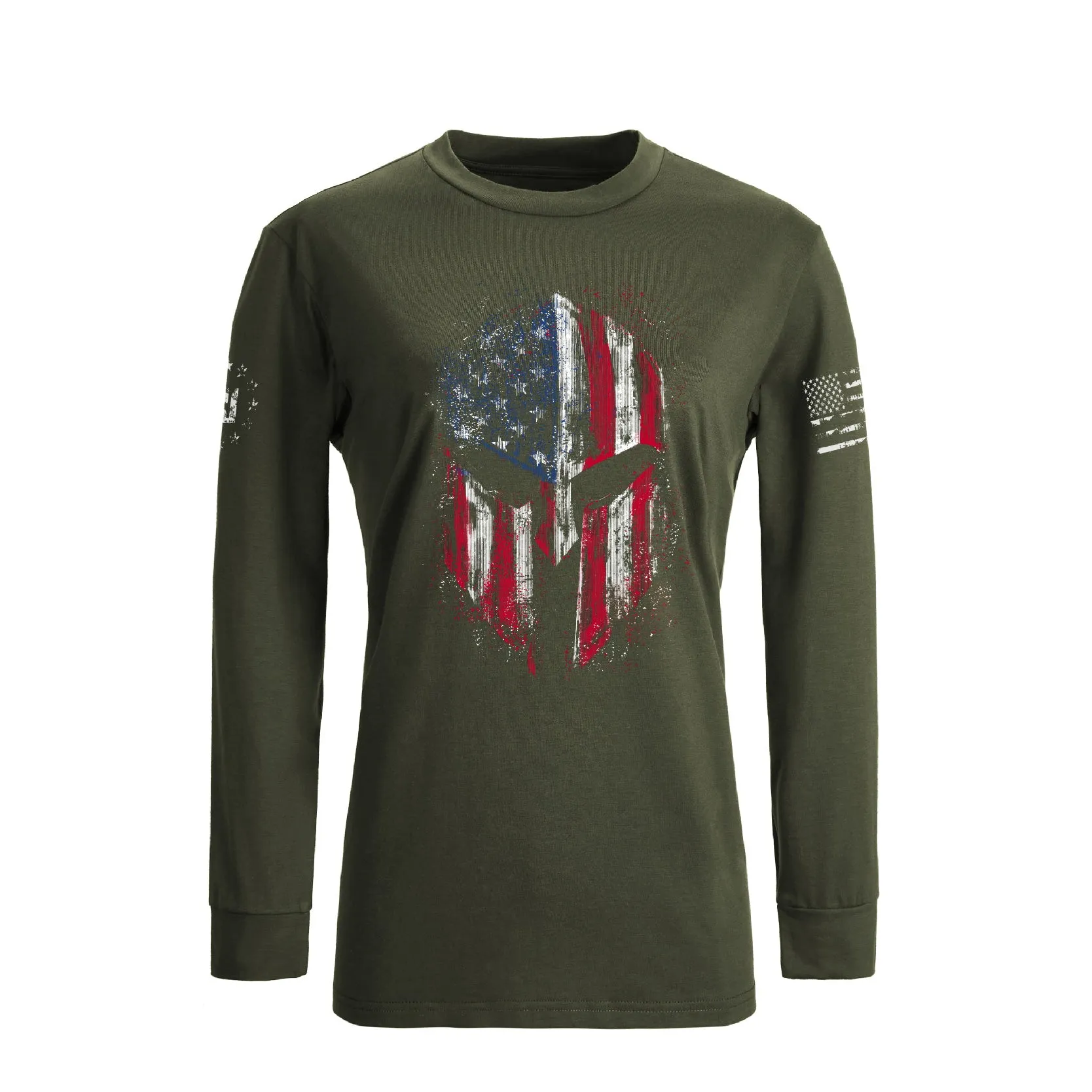 WOMEN'S USA FLAG SPARTAN GRAPHIC LONG SLEEVE T-SHIRT