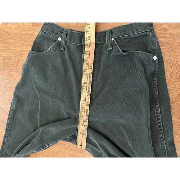 Wrangler Jeans Womens 11 Green Bare Back Wedgie Rodeo High Rise Y2K 24×32.5 VTG