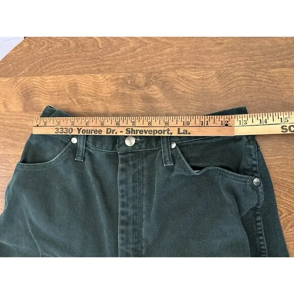 Wrangler Jeans Womens 11 Green Bare Back Wedgie Rodeo High Rise Y2K 24×32.5 VTG