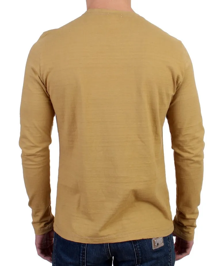 Yellow crewneck long sleeve t-shirt