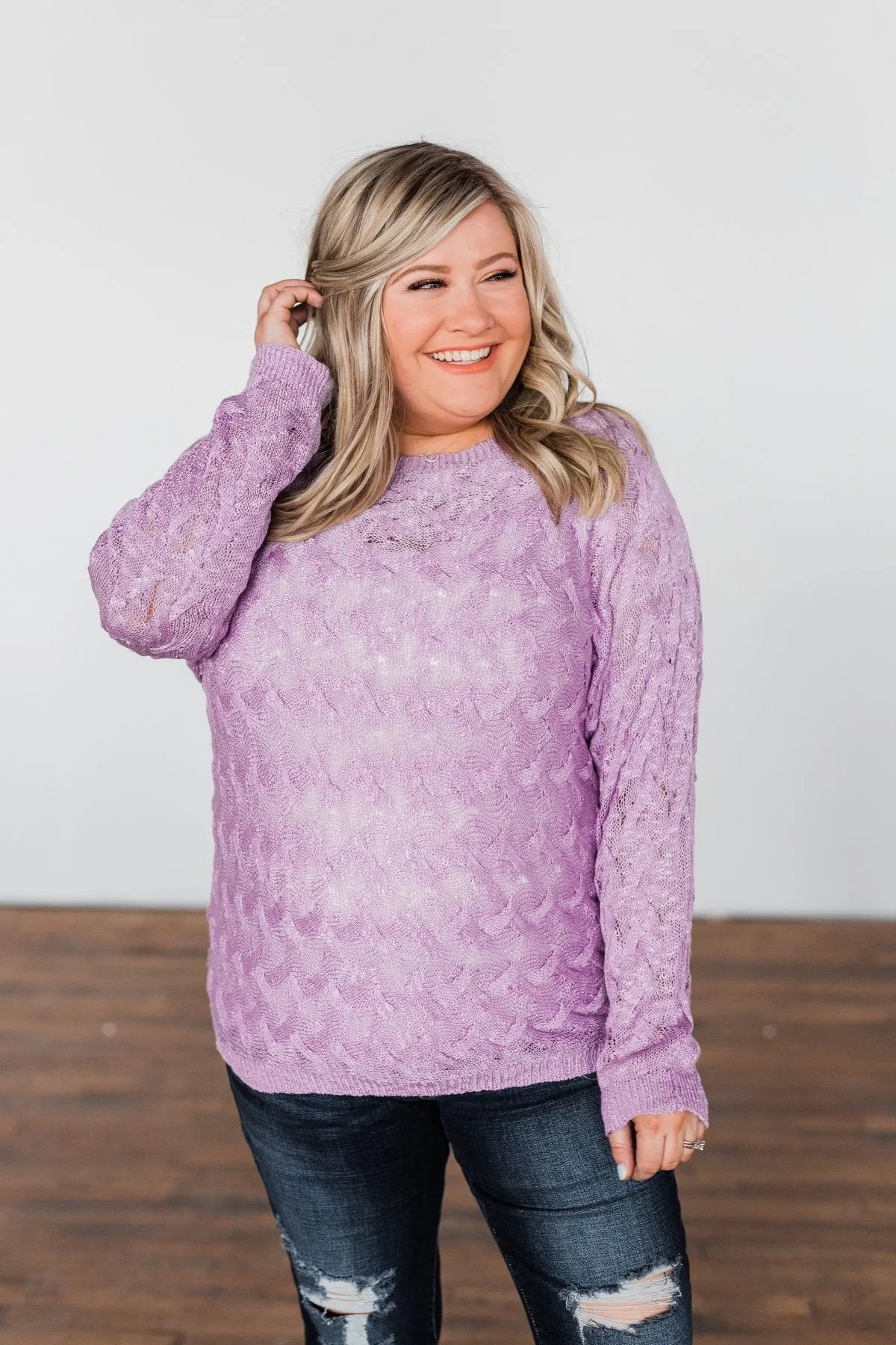 You've Got That Something Knit Sweater- Lavender