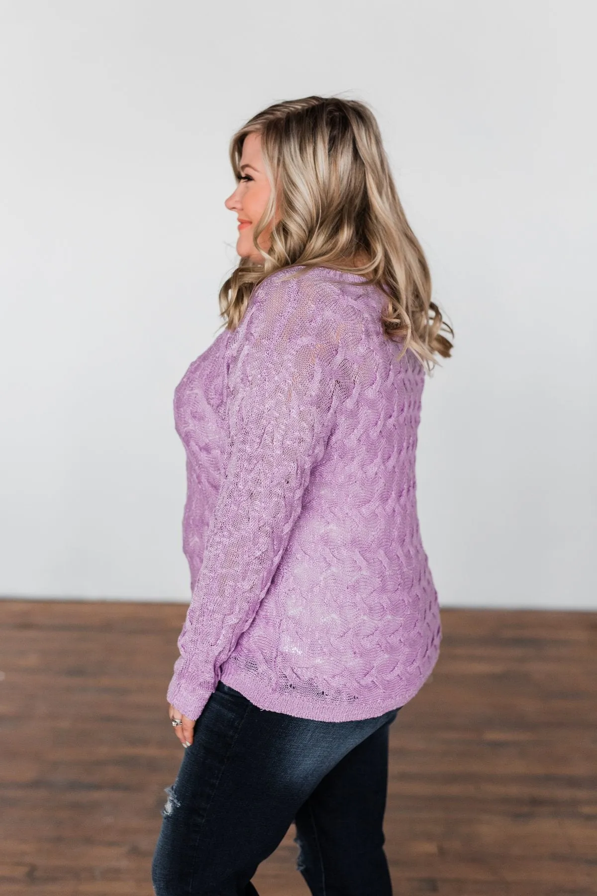 You've Got That Something Knit Sweater- Lavender