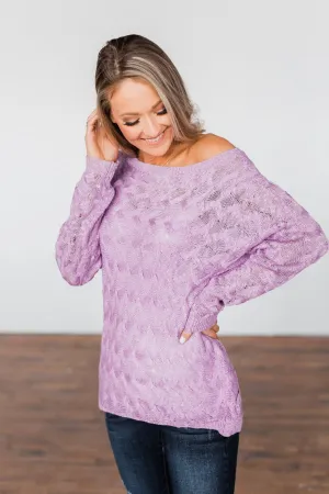 You've Got That Something Knit Sweater- Lavender
