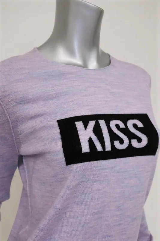 Zadig & Voltaire Sweater Gwendal Kiss Lilac Intarsia Pullover Size Extra Small