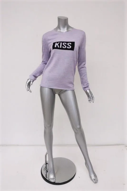 Zadig & Voltaire Sweater Gwendal Kiss Lilac Intarsia Pullover Size Extra Small